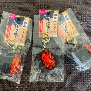 Sushi Key Ring “Ikura” Salmon Roe Set of 3